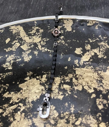 023 Comete_Gioielli bracciale argento, acciaio e zirconi cod:  UBR 919